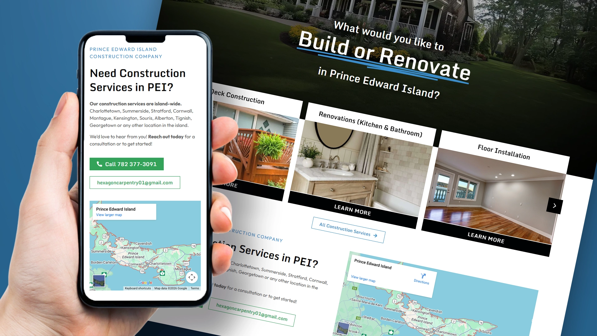 Hexagon Carpentry Webside Designed by Jean Lucas Web Designer Based in Charlottetown Prince Edward Island